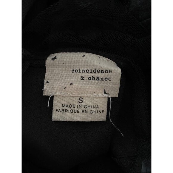 Black Polka Dot Mesh Long Sleeve Dress Coincidence & Chance Size S Polyester & V - Picture 3 of 10